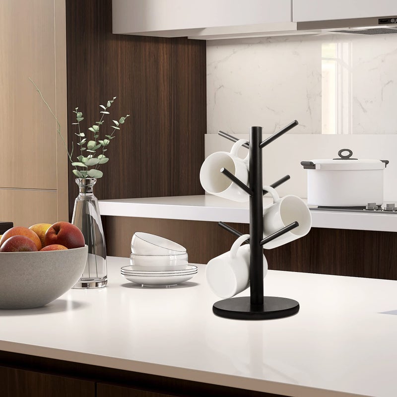 MyLifeUNIT Mug Holder Tree, Coffee Cup Holder with 6 Hooks (Black) - Image 3