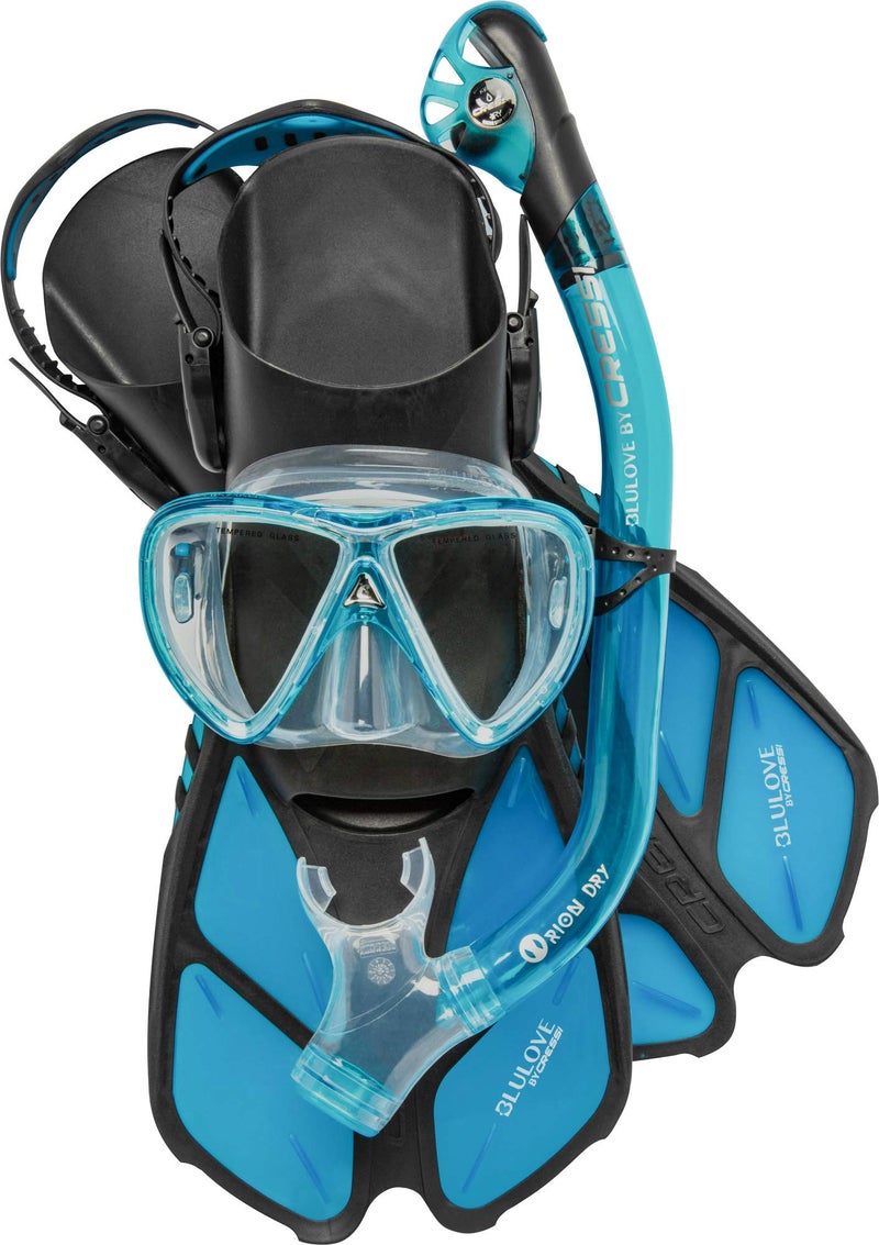 Cressi Bonete Pro Dry Set Translucent Aquamarine SM