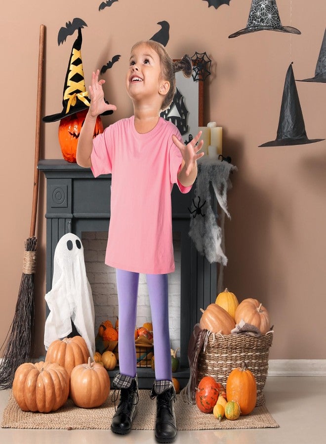 Cuffbow 2Pcs Halloween cartoon Costume Pink T-shirt and Purple leggings Set for Girls Boys for Halloween Costume Party(3-4t) - Image 4