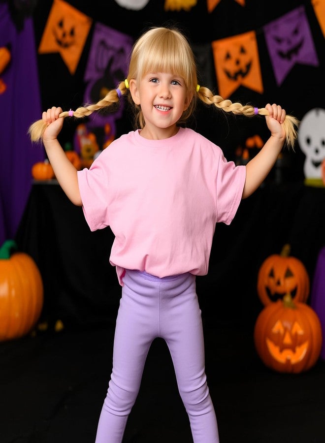 Cuffbow 2Pcs Halloween cartoon Costume Pink T-shirt and Purple leggings Set for Girls Boys for Halloween Costume Party(3-4t) - Image 3
