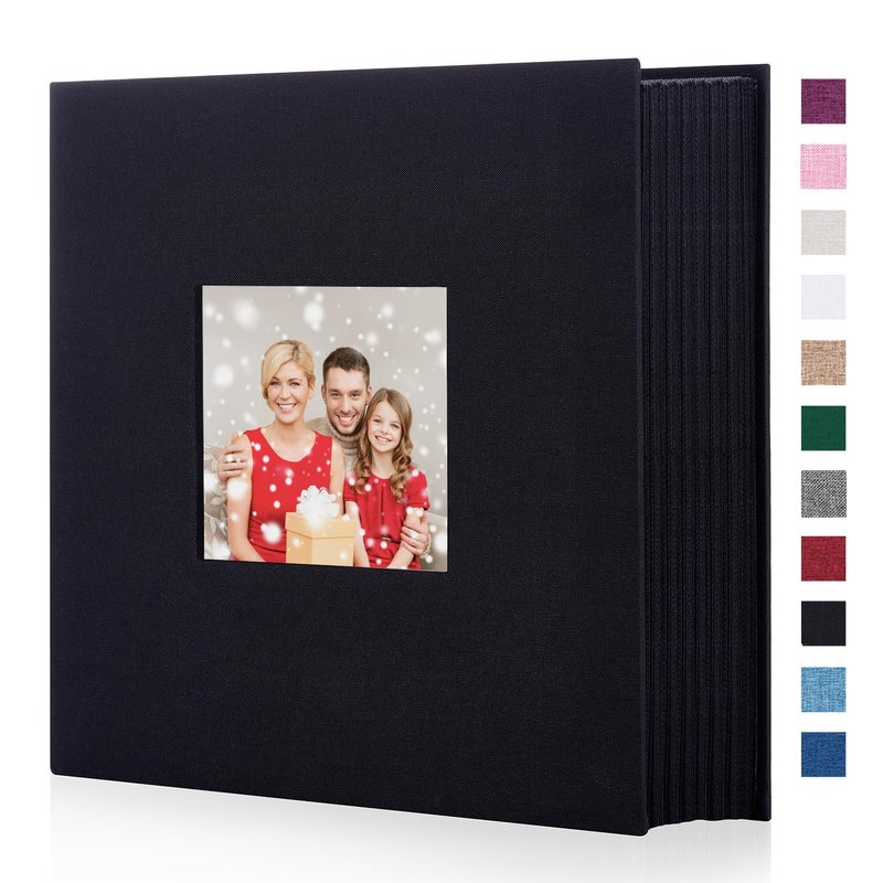 Artmag Fabric Photo Album 4x6 600 Large Capacity for Family Wedding Anniversary Linen Album Holds 600 Horizontal and Vertical Photos 600 Pockets Black