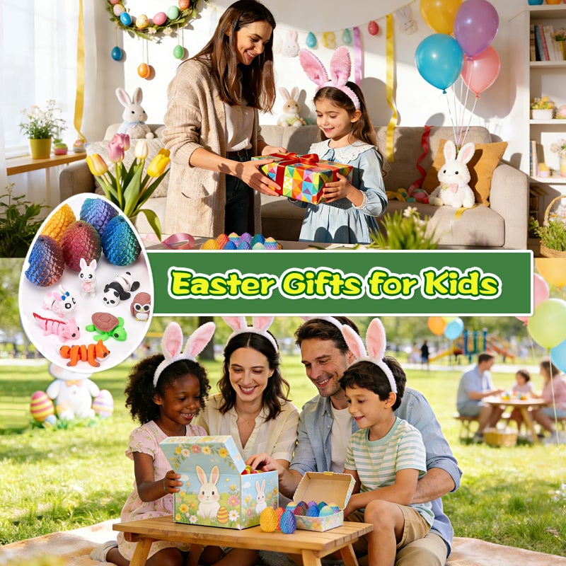 YILCER 24pcs Mini Dragon Eggs & Animals Prefilled Easter Eggs Easter Basket Essentials&Stuffers Surprise Toy Eggs with Mini Animals Inside Fidget Sensory Toys for Kids - Image 4