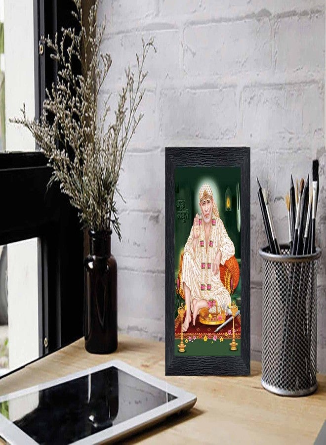 pnf Poster And Frames Sai Baba Wooden Photo Frame With Acrylic Sheet | For Living, Pooja Room | Home Decoration Item | Best Gifting Option (8x6inch) 206921 - Image 2