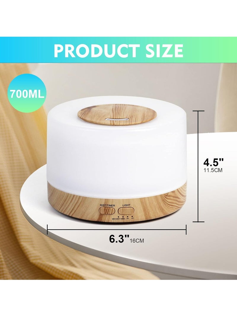 Home Care Essential Oil Aroma Diffuser 700ml, Upgraded Aromatherapy Diffuser with 4 Timer and 7 Color Lights, Cool Mist Humidifier with Auto Shut-off Function, Diffuser for Home Bedroom Office  - Image 2