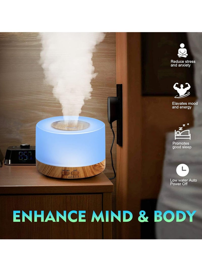 Home Care Essential Oil Aroma Diffuser 700ml, Upgraded Aromatherapy Diffuser with 4 Timer and 7 Color Lights, Cool Mist Humidifier with Auto Shut-off Function, Diffuser for Home Bedroom Office  - Image 3