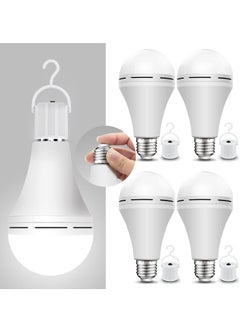 Generic Emergency Rechargeable Light Bulbs LED 15W 80W Equivalent Stay Light Up When Power Failure 1200mAh Battery Self Charging Emergency Light Bulb for Power Outage Home Camping Tent (4PK Daylight)  - Image 1