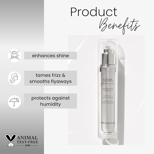 Kenra Platinum Silkening Gloss Brilliant Shine Polish Tames Frizz  Smooths Flyaways Lightweight Formula Protects Against Humidity Smooths Dry Ends Medium To Coarse Hair  2 fl oz 2Pack - Image 5
