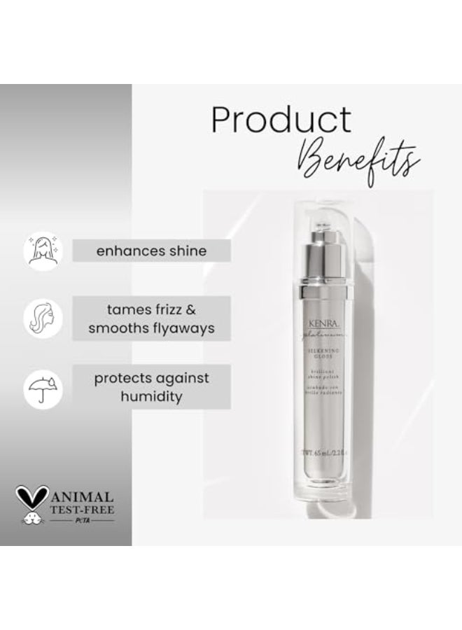 Kenra Platinum Silkening Gloss Brilliant Shine Polish Tames Frizz  Smooths Flyaways Lightweight Formula Protects Against Humidity Smooths Dry Ends Medium To Coarse Hair  2 fl oz 2Pack - Image 4