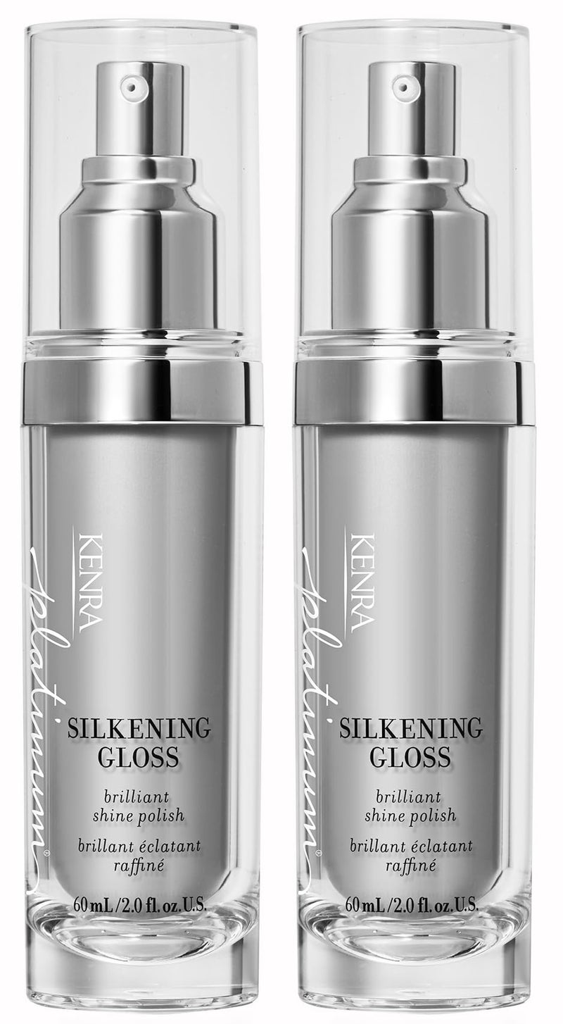 Kenra Platinum Silkening Gloss Brilliant Shine Polish Tames Frizz  Smooths Flyaways Lightweight Formula Protects Against Humidity Smooths Dry Ends Medium To Coarse Hair  2 fl oz 2Pack - Image 3