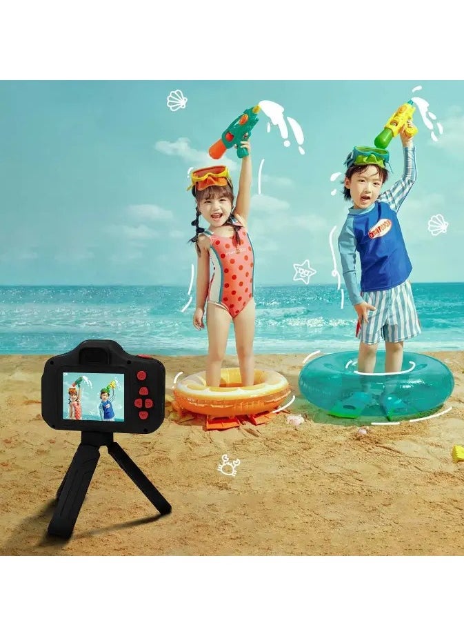 porodo - Digital Camera for Kids with Dual Lens and Selfie Camera / Built-in Games / Photo & Video Filters - Black - Image 1