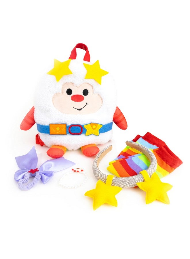 The Loyal Subjects Rainbow Brite 6-Piece Set with adjustable Plush Backpack, Sparkle Star Headband, Rainbow Arm Warmers, Purple Bow Hair Tie, Sprite Bracelet. One size/Adults, Kids. Great for costumes, cosplay, dress up - Image 1