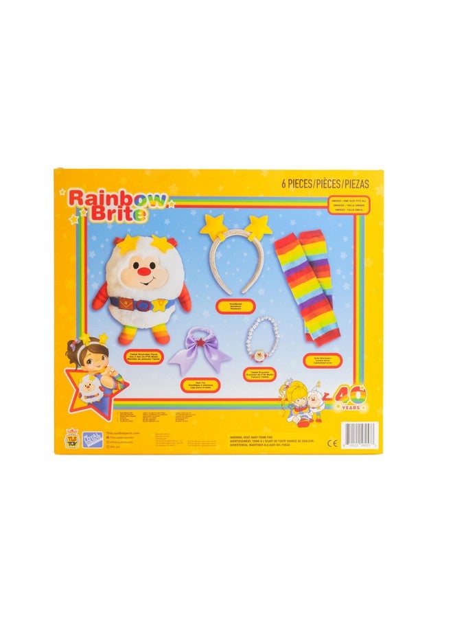 The Loyal Subjects Rainbow Brite 6-Piece Set with adjustable Plush Backpack, Sparkle Star Headband, Rainbow Arm Warmers, Purple Bow Hair Tie, Sprite Bracelet. One size/Adults, Kids. Great for costumes, cosplay, dress up - Image 3