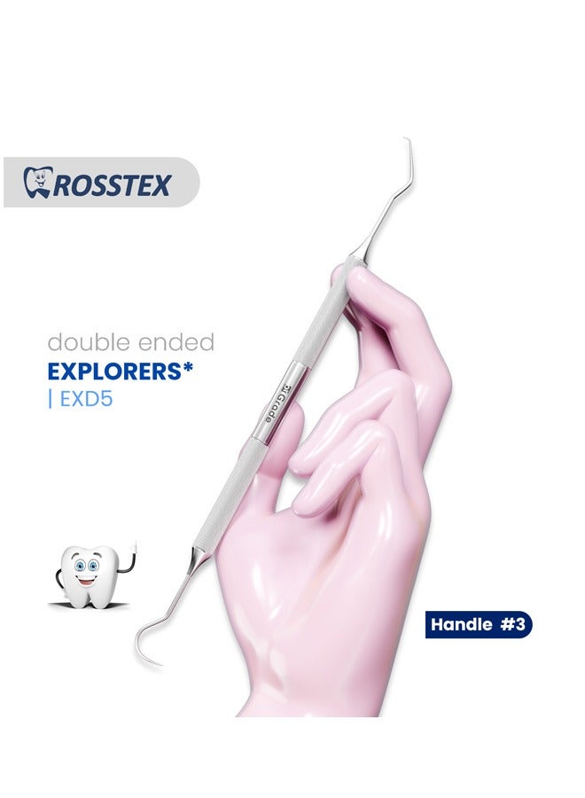 Dental Instrument Explorer fig. 5 with handle no. 3 double ended