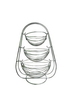 sulfar Stainless Steel 3 Tier Swing Step Shelf Rack Fruits & Vegetable Onion Trolley Container Basket Countertop Organizer Organiser Holder Stand For Kitchen (3 Layer Trolley) Silver  - Image 1