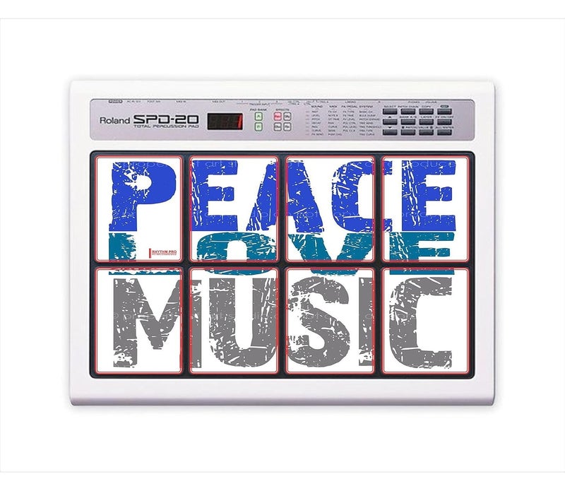 RHYTHM PRO (سلام حب موسيقى) جلد أوكتاباد ذاتي اللصق (مجموعة من 8 قطع) متوافق مع رولاند SPD-20/11/20X/20PRO/30. (SPD-11) - Image 1