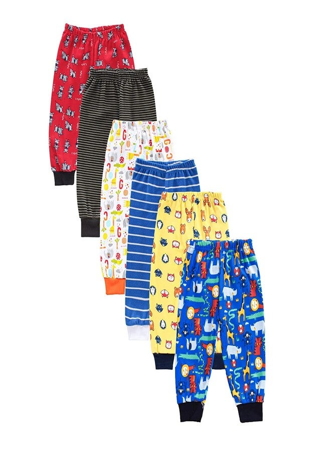 TiniBerry Cotton Pajama Pants with All Over Print for Boys and Girls (Pack Of 6) (6-7 Years, Blue) - Image 2