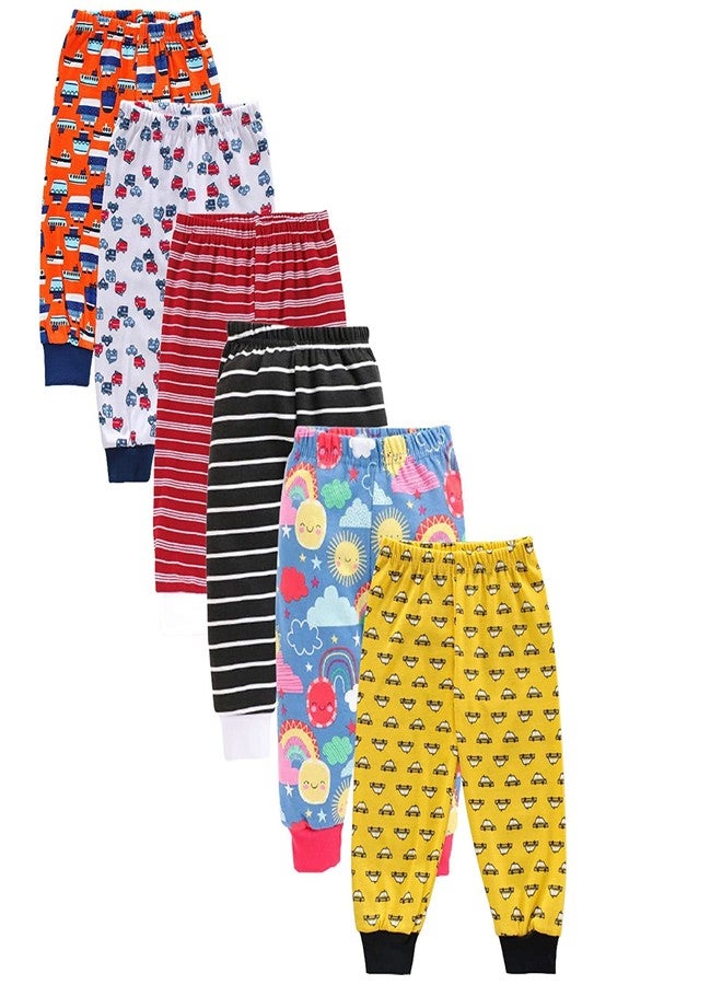 TiniBerry Cotton Pajama Pants with All Over Print for Boys and Girls (Pack Of 6) (6-7 Years, Blue) - Image 3