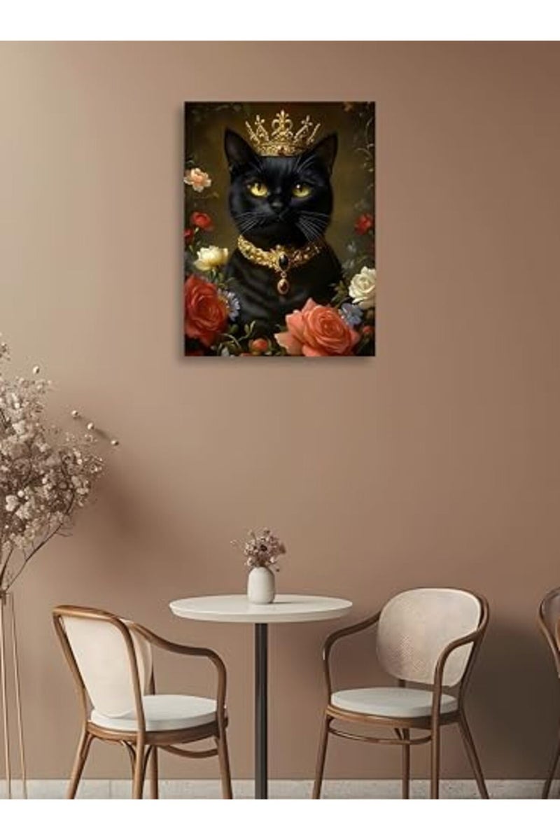 OWNANRTHM Gothic Cat Wall Art with Crown - Image 4