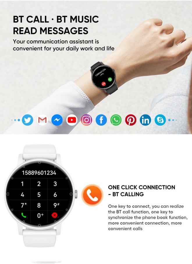 Generic S88 PRO Bluetooth Full Touch Call Smart Watch AMOLED Display 190mAh 1.39 Inch Midnight Black Silicone Strap  - Image 4