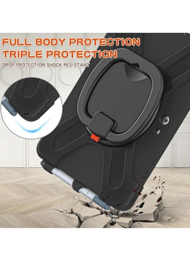 Microsoft Surface Go 3 10.5" 2021 / Surface Go 2 10.5" 2020 / Surface Go 10" 2018 Shockproof Rugged Case with 360 Degree Swivel Stand Shoulder Black