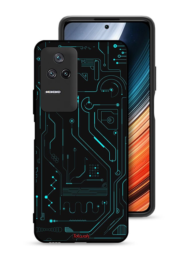 Tolwak Xiaomi Poco F4 Protective Case Cover Digital Art Circuits Minimalism Multiple Display - Image 1