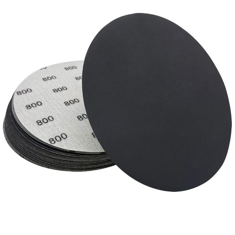 800 Grit Wet Dry Sandpaper 25 PCS 6 Inch Sanding Discs with Hook and Loop Back Premium Silicon Carbide Abrasive Polishing Sandpaper Pads for Auto Metal or Wood Polishing and Scratches Removing