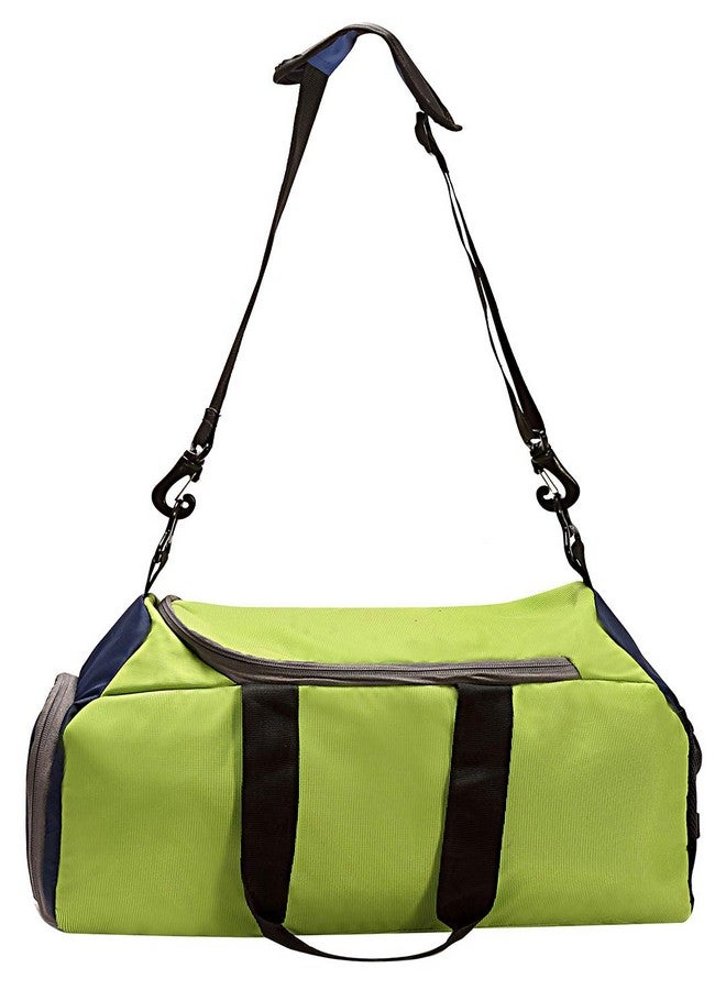 EASY حقائب جيم سهلة للرجال والنساء، حقيبة دفل 26 لتر، 3 أقسام واسعة حزام كتف قابل للتعديل، 4 سحابات معدنية ثقيلة مع حلقة سحاب لحقيبة السفر حقيبة جيم (أزرق وأخضر) - Image 3