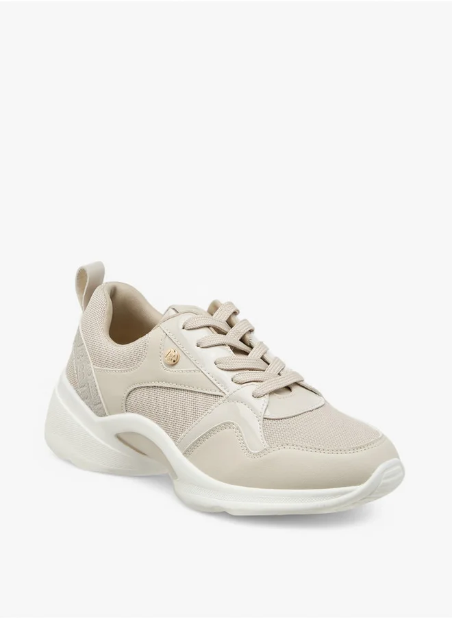 Flora Bella By Shoexpress Monogram Detail Lace-Up Sneakers