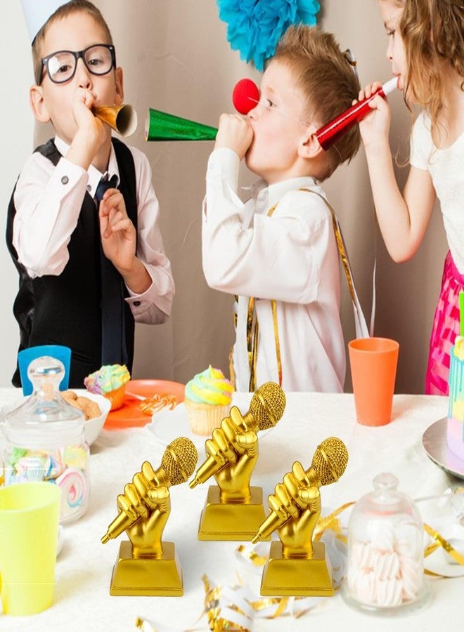 YOLUFER Microphone Trophy Gold Trophy Mic Trophy for Singing Speech Competition (Gold) - Image 5