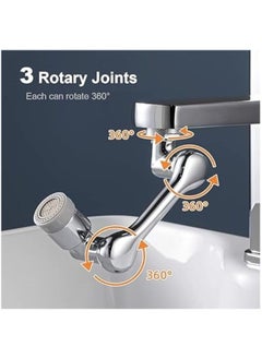 MIRFA Faucet Rotating Extender Aerator, 1080 Degrees, Universal Splash Filter Faucet with Robotic Arm Sprayer Attachment, Swivel Faucet Extender for Bathroom Kitchen Laundry Sink  - Image 2