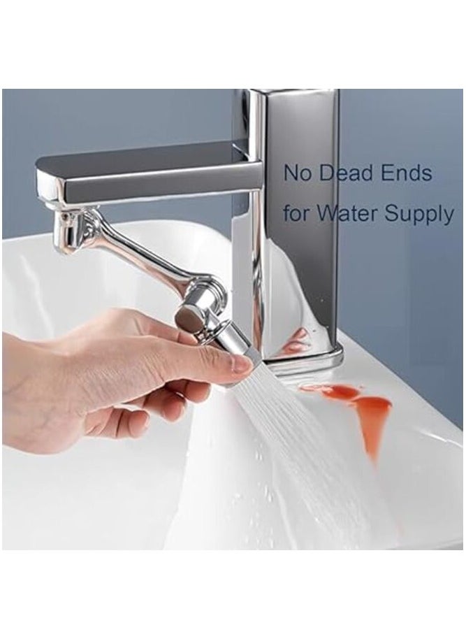 Faucet Rotating Extender Aerator, 1080 Degrees, Universal Splash Filter Faucet with Robotic Arm Sprayer Attachment, Swivel Faucet Extender for Bathroom Kitchen Laundry Sink