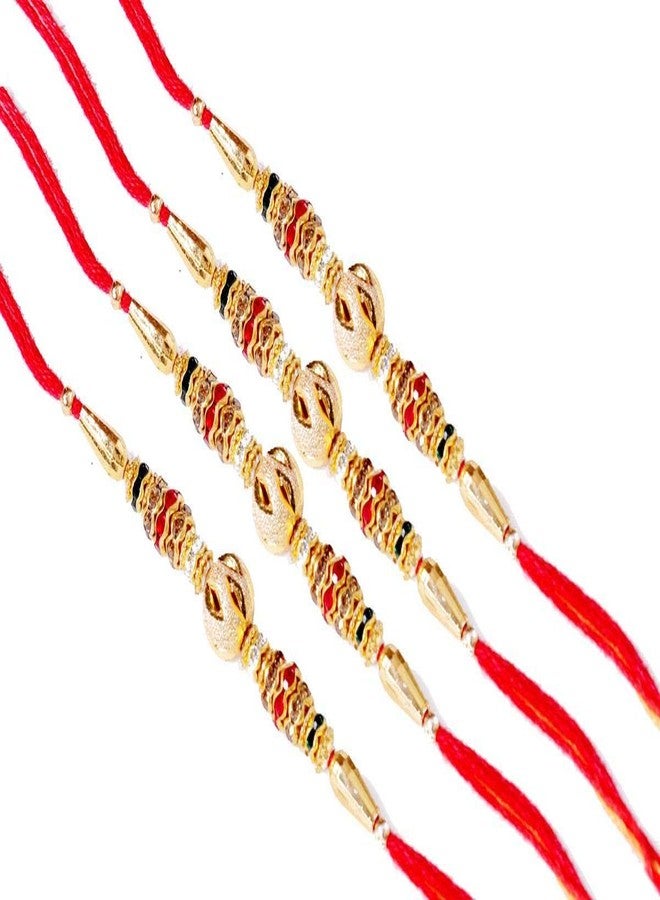 Suninow Designer Gold Plated Thread Rakhi SETFOR Brother(PACKOF 4)