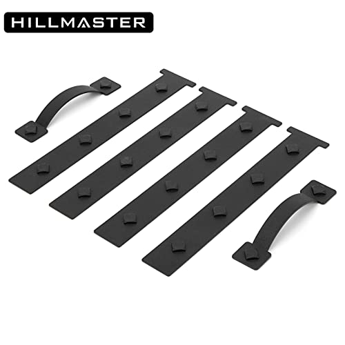 HILLMASTER Garage Door Magnetic Decorative Hardware, 6 Pieces Rectangle Garage Door Magnets Accents Curb Appeal Faux Hinges and Handles Garage Door Decor Hardware Kit, Black(4 Hinges+2 Handles) - Image 2
