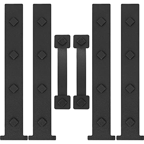 HILLMASTER Garage Door Magnetic Decorative Hardware, 6 Pieces Rectangle Garage Door Magnets Accents Curb Appeal Faux Hinges and Handles Garage Door Decor Hardware Kit, Black(4 Hinges+2 Handles) - Image 1