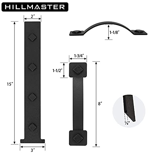 HILLMASTER Garage Door Magnetic Decorative Hardware, 6 Pieces Rectangle Garage Door Magnets Accents Curb Appeal Faux Hinges and Handles Garage Door Decor Hardware Kit, Black(4 Hinges+2 Handles) - Image 3