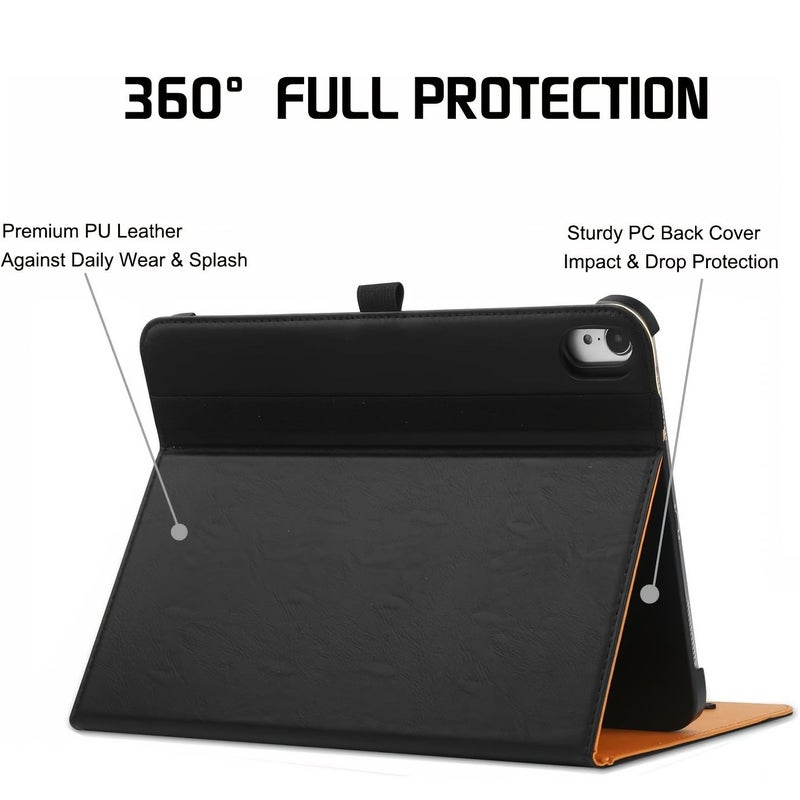 Brown Rotating Case With Pen Holder For iPad A16 Auto Wake Sleep - Image 3