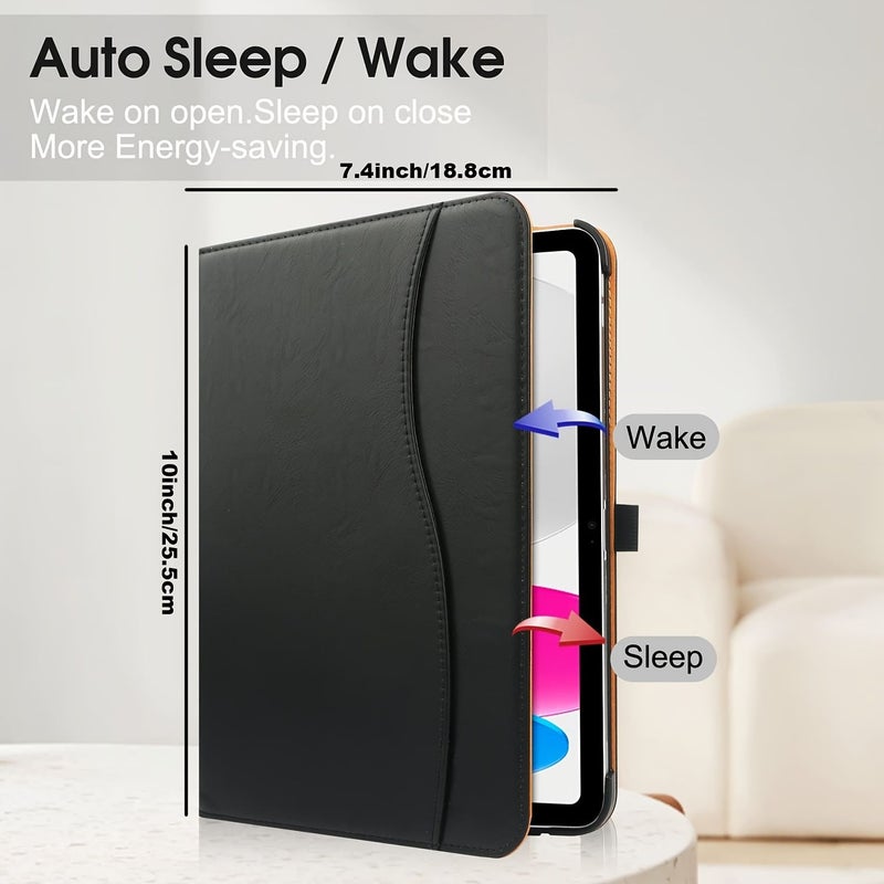 Brown Rotating Case With Pen Holder For iPad A16 Auto Wake Sleep - Image 2
