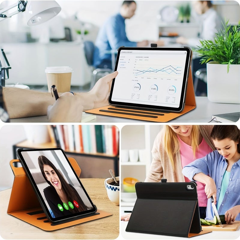 Brown Rotating Case With Pen Holder For iPad A16 Auto Wake Sleep - Image 4