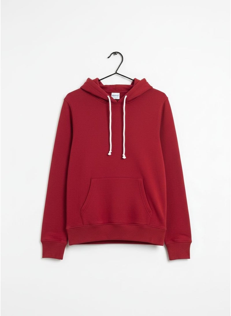 Fashion Zone Women’s Slim Fit Red Hoodie – Pullover Sweatshirt with Kangaroo Pocket | Casual & Winter Wear - Image 2