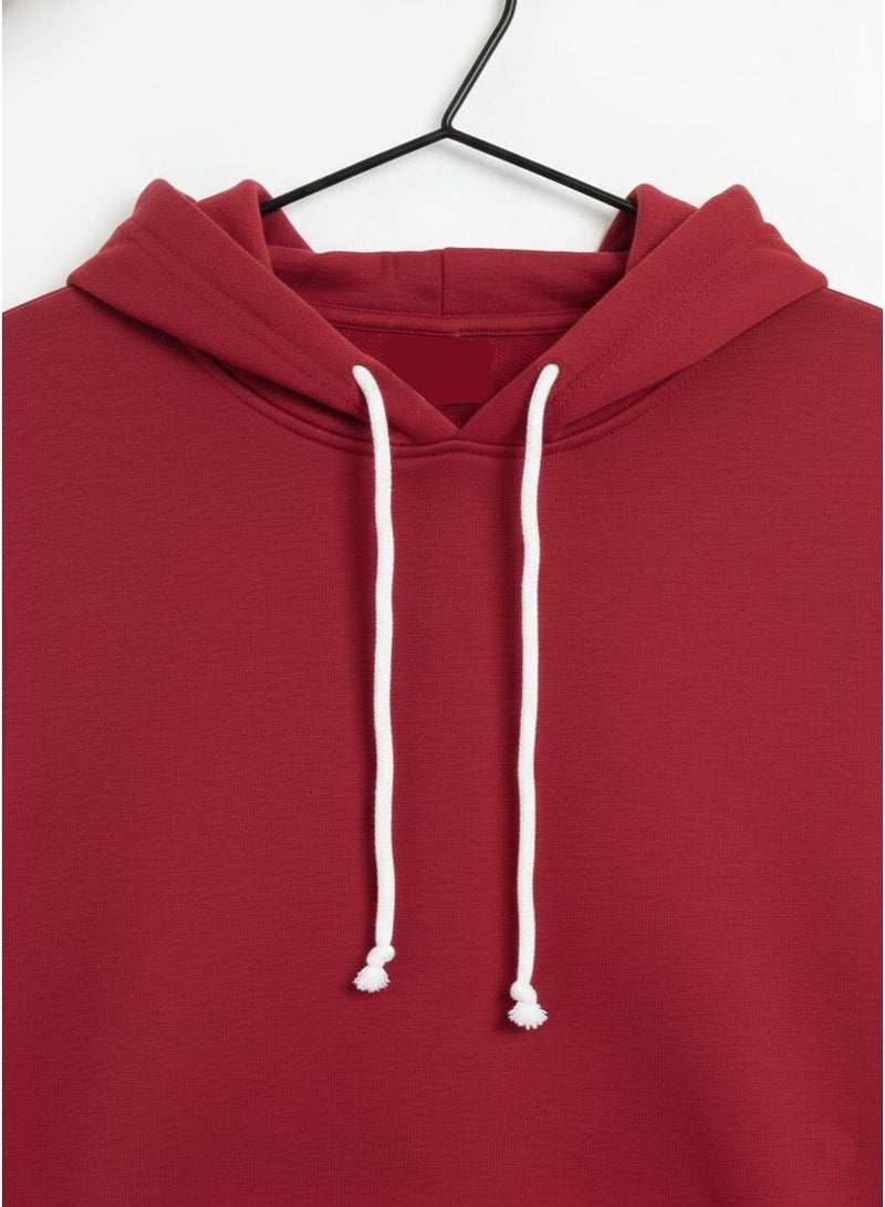 Fashion Zone Women’s Slim Fit Red Hoodie – Pullover Sweatshirt with Kangaroo Pocket | Casual & Winter Wear - Image 3