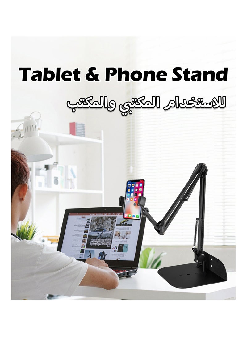 Foldable Long Arm Tablet Stand for Bed, Adjustable Phone Stand with 360 Degrees Rotation, Universal Phone Mount Tablet Holder Compatible with iPhone, iPad, Nintendo Switch, Samsung - Image 2