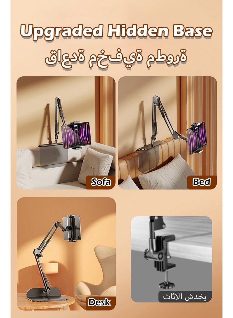 حامل جهاز لوحي ذراع طوي قابل للطي للسرير, حامل هاتف قابل للتعديل مع دوران ٣٦٠ درجة, حامل هاتف عالمي متوافق مع آيفون, آيباد, نينتندو سويتش - Image 3