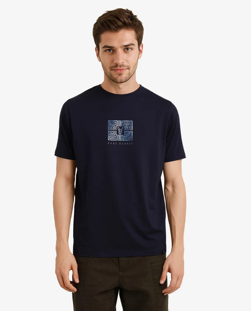 Rare Rabbit Men's Logo Print Cotton T-Shirt