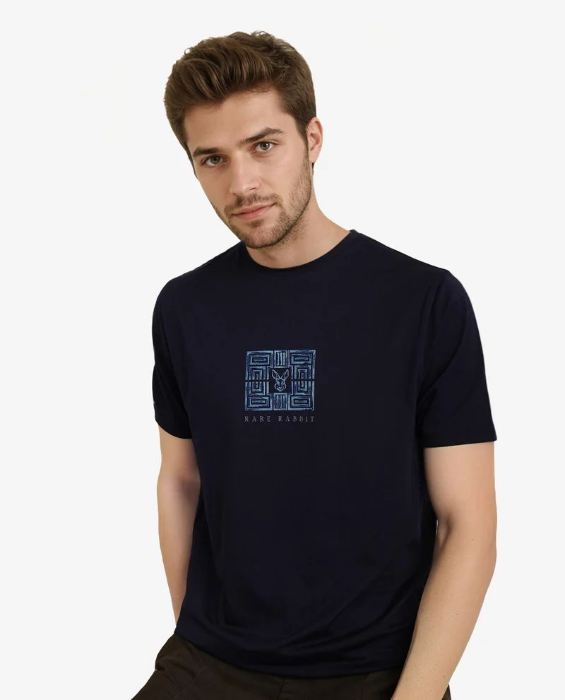 Rare Rabbit Men's Logo Print Cotton T-Shirt