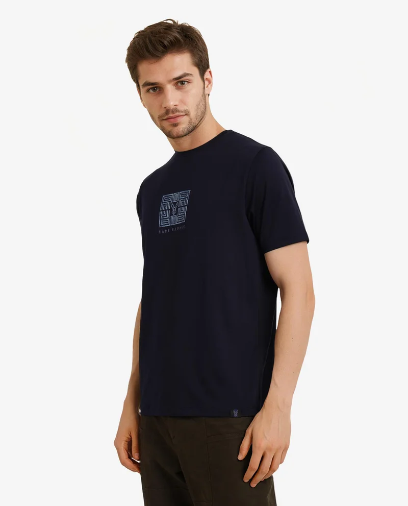 Rare Rabbit Men's Logo Print Cotton T-Shirt