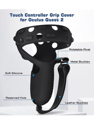 Touch Controller Grip Cover Compatible with Meta Oculus Quest 2 Full Coverage Anti-Throw Handle Protecting Sleeve 2 Accessories Adjustable Knuckle Strap (Black) - pzsku/ZF1FC765183EA17F9C290Z/45/_/1730910968/d7731378-c9c4-402b-b3c3-ba34638c6afe