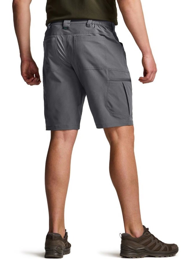 CQR Men's Hiking Cargo Shorts, Quick Dry Stretch Tactical Outdoor Shorts, Lightweight Camping Golf Shorts with Multi Pockets, Rocky Shorts Jet Grey, 34W x 12L - Image 2