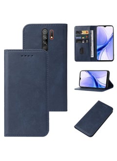 HuHa Case Cover For Xiaomi Poco M2 Magnetic Closure Leather Phone Case Blue 