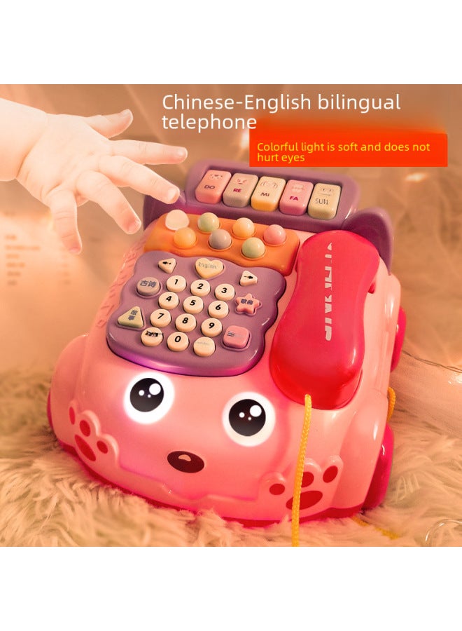 Children's Toy Simulation Telephone Landline Baby Puzzle Music Early Education 0-1-3 Years Old Boys And Girls 8 Months Old Baby-Color:5-in-one Music Phone Car 【blue】 Charging Version - Image 3