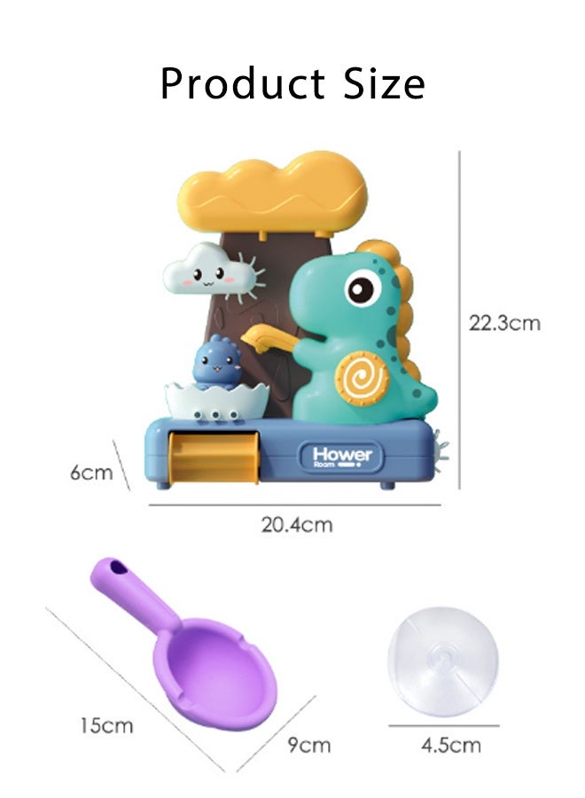 كويفلوكس ألعاب حمام، ألعاب حمام ديناصور للأطفال، مجموعة ألعاب حيوانات ميكانيكية تعمل بالماء بدون بطارية مع أكواب شفط، ألعاب تعليمية بقوة الجاذبية للأطفال الصغار من سن 18 شهرًا فما فوق، لعبة حوض استحمام تعليمية بقاعدة شفط قوية - Image 2
